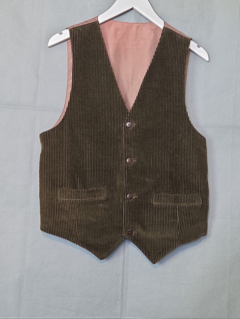 Mens Button-Front Vest in Green